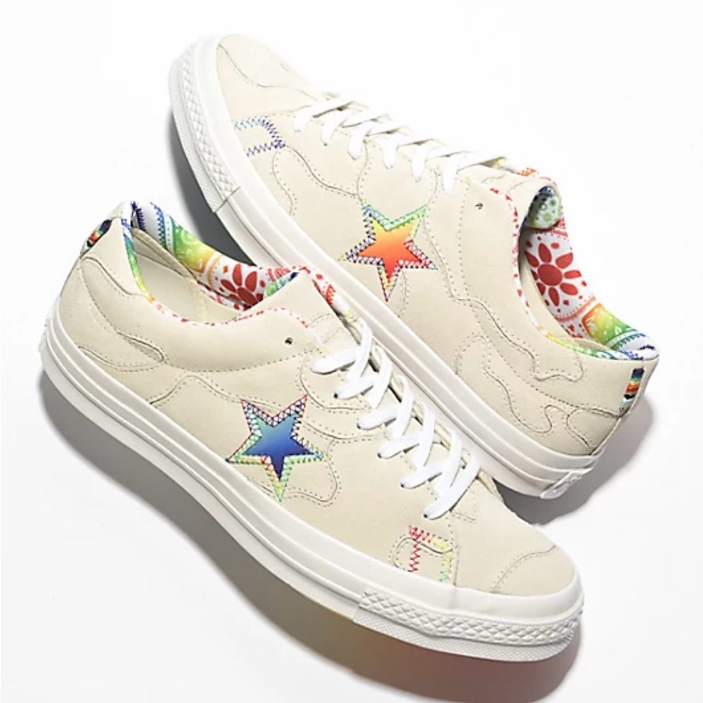 Converse One Star Pro Pride Egret
Suede Skate Shoes 10